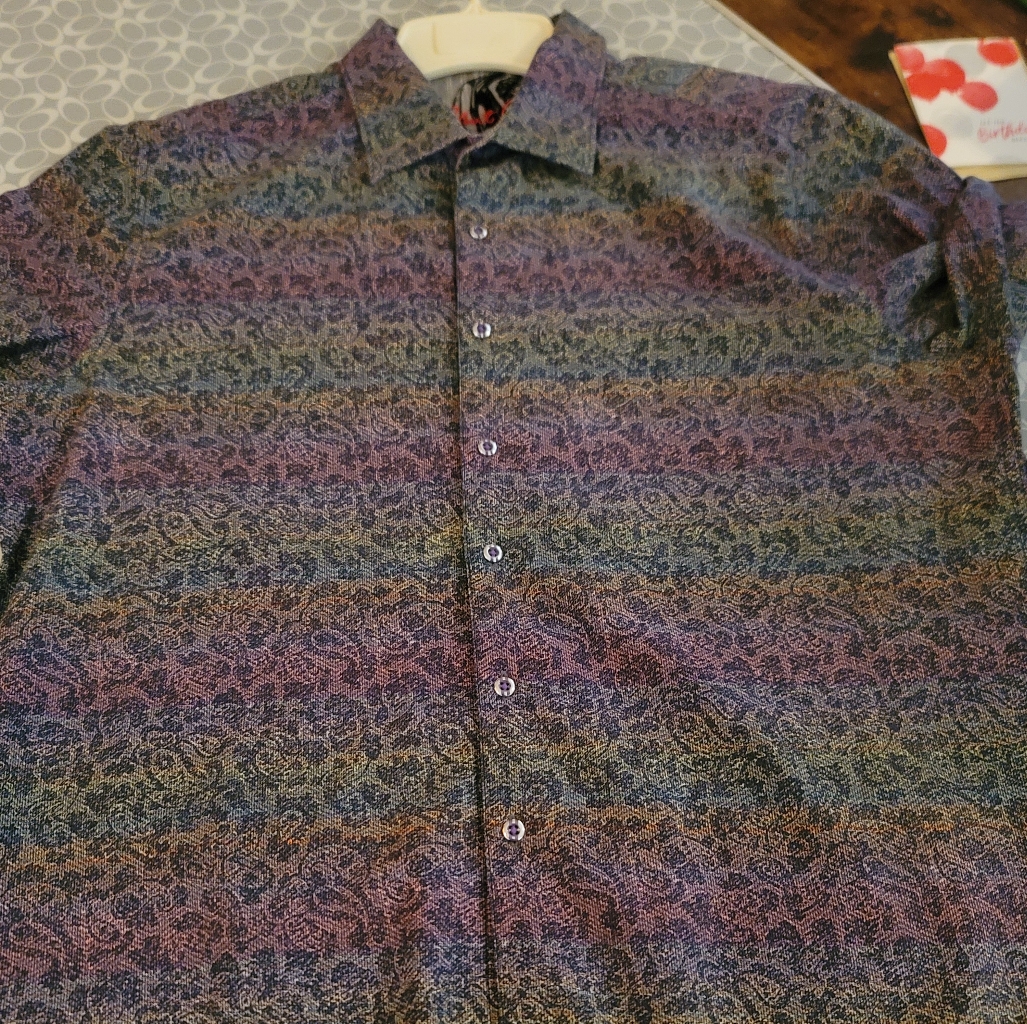 Robert Graham Mens Xl Multi Color Long Sleeve Button-Down Shirt